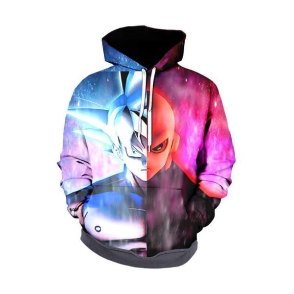 Dragon Ball Z Hoodie - Goku Ultra Instinct Vs. Jiren Zip Up Hoodie Jacket - PullOver Hoodie