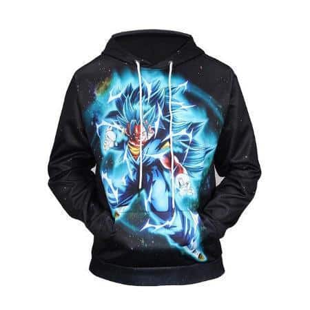 Dragon Ball Z Hoodie - Lightning Vegito Blue In Space Pullover Hoodie