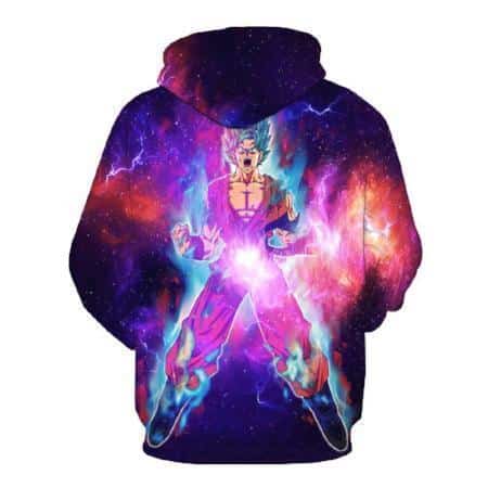 Dragon Ball Z Hoodie - Super Saiyan Blue Goku In Space Pullover Hoodie