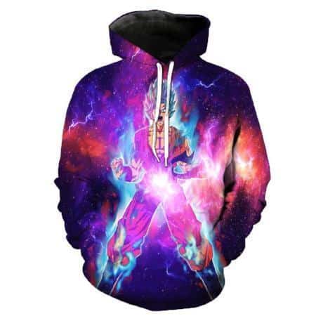 Dragon Ball Z Hoodie - Super Saiyan Blue Goku In Space Pullover Hoodie