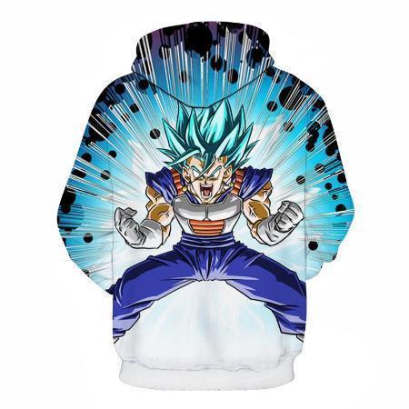 Dragon Ball Z Hoodie - Super Saiyan Blue Vegeta Explosion Pullover Hoodie