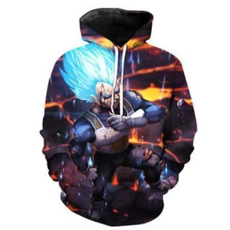 Dragon Ball Z Hoodie - Super Saiyan Blue Vegeta Pullover Hoodie