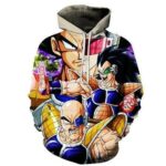 Dragon Ball Z Hoodie - Vegeta, Bardock And Nappa Wearing Scouter Pullover Hoodie