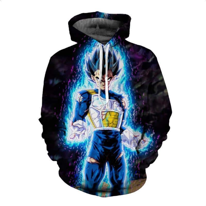 Dragon Ball Z Hoodie - Vegeta Blue Aura 3D Graphic Dragon Ball Z Hoodies