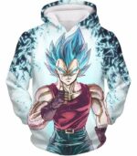 Dragon Ball Z Zip Up Hoodie - Super Saiyan Blue Vegeta GT Hoodie - Hoodie