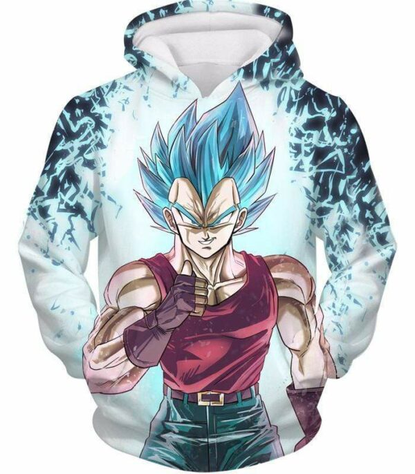 Dragon Ball Z Zip Up Hoodie - Super Saiyan Blue Vegeta GT Hoodie - Hoodie