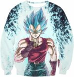 Dragon Ball Z Zip Up Hoodie - Super Saiyan Blue Vegeta GT Hoodie - Sweatshirt