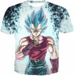 Dragon Ball Z Zip Up Hoodie - Super Saiyan Blue Vegeta GT Hoodie - T-Shirt