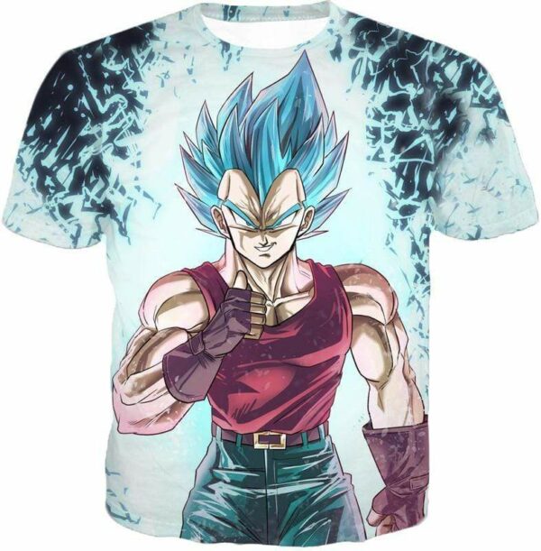 Dragon Ball Z Zip Up Hoodie - Super Saiyan Blue Vegeta GT Hoodie - T-Shirt