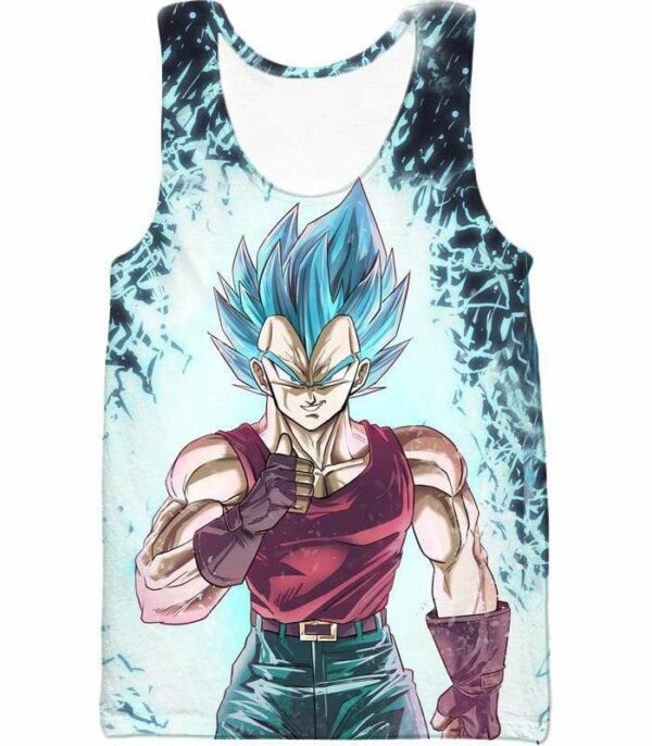 Dragon Ball Z Zip Up Hoodie - Super Saiyan Blue Vegeta GT Hoodie - Tank Top