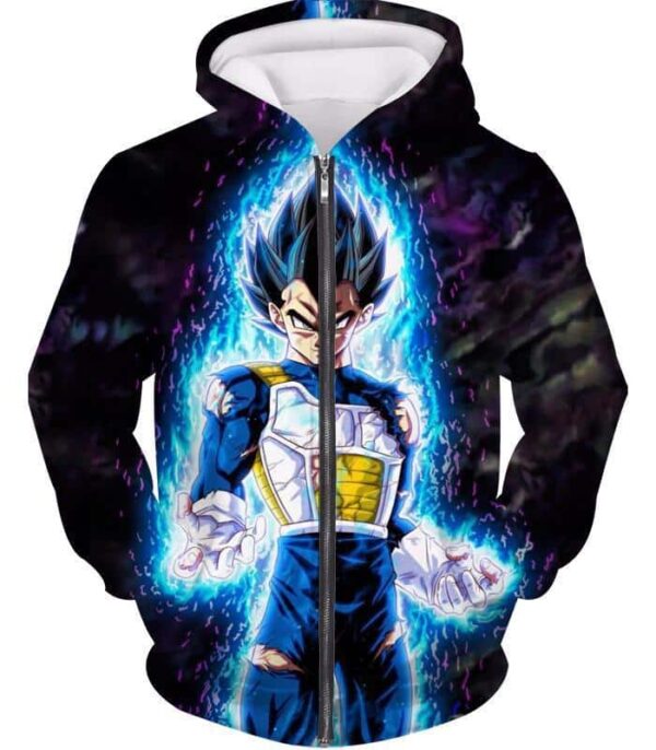 Dragon Ball Z Zip Up Hoodie - Ultra Instincts Vegeta Hoodie - Zip Up Hoodie