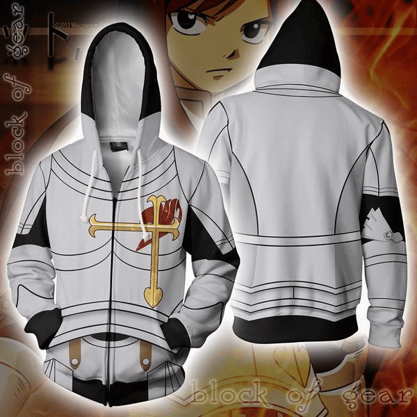 Fairy Tail Erza Scarlet Heart Kreuz Armor Zip Up Hoodie Jacket