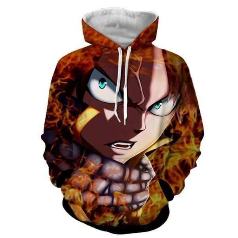 Fairy Tail Hoodie - Natsu Dragon Scarf 3D Graphic Cool Hoodie