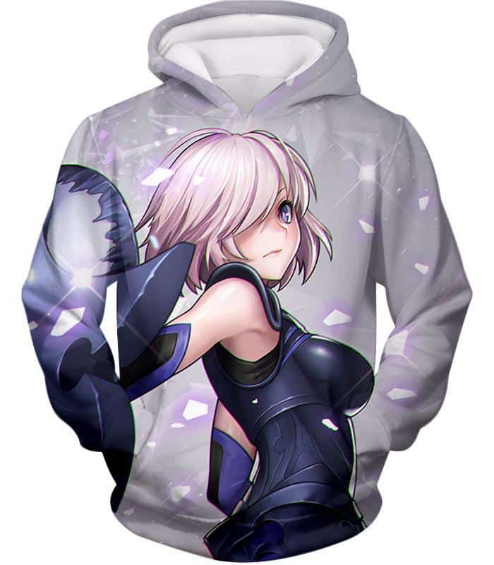 Fate Stay Night Cute Shielder Mash Kyrielight White Action Hoodie - Hoodie