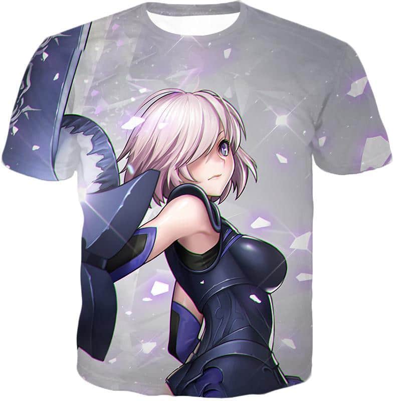 Fate Stay Night Cute Shielder Mash Kyrielight White Action Hoodie - T-Shirt