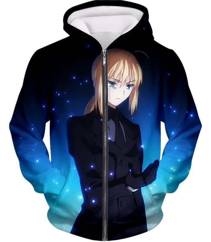 Fate Stay Night Fate Stay Night Saber Suit Altria Pendragon Zip Up Hoodie - Zip Up Hoodie