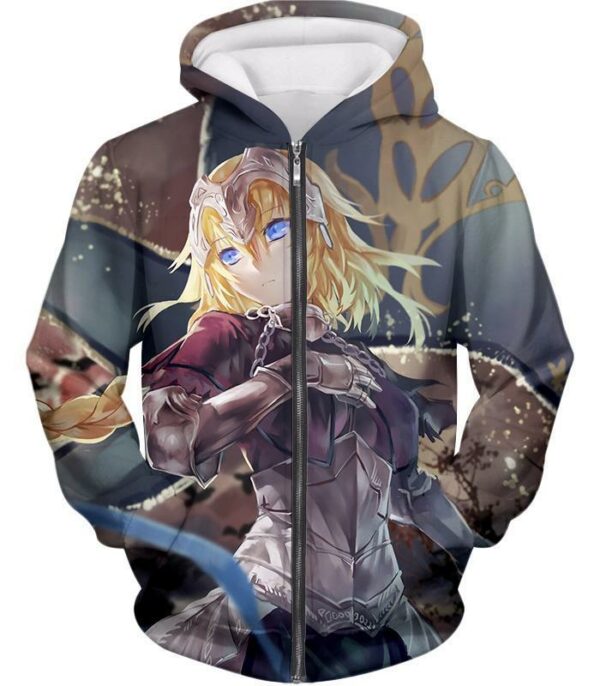 Fate Stay Night Super Hot Ruler Class Servant Jeanne DArc Zip Up Hoodie