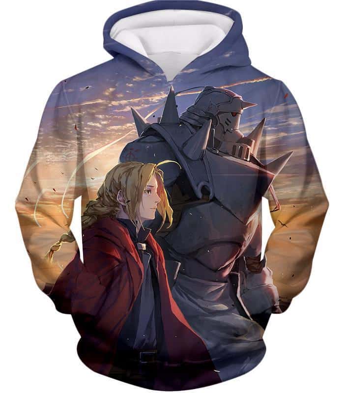 Full Metal Alchemist Hoodie - Fullmetal Alchemist Best Anime Art Edward X Alphonse Graphic Promo Hoodie - Hoodie