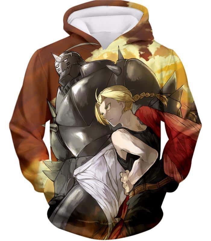 Fullmetal Alchemist Alchemist Brothers Alphonse X Edward Best Anime Action Hoodie - Hoodie