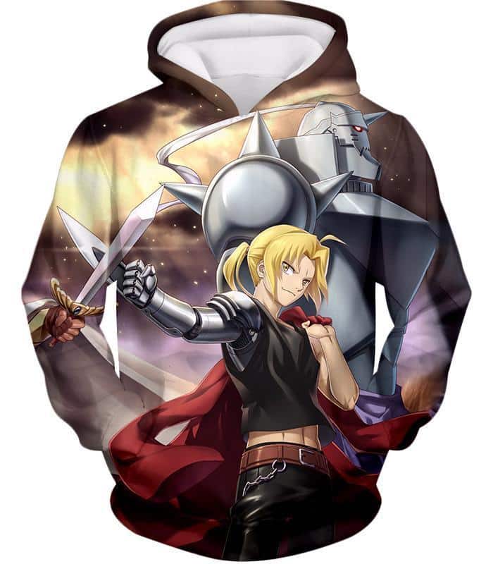 Fullmetal Alchemist Alchemy Brothers Edward X Alphonse Action Hoodie - Hoodie