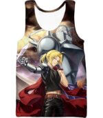 Fullmetal Alchemist Alchemy Brothers Edward X Alphonse Action Zip Up Hoodie - Tank Top