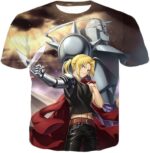 Fullmetal Alchemist Alchemy Brothers Edward X Alphonse Action Zip Up Hoodie - T-Shirt