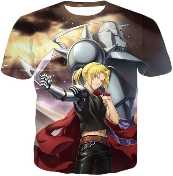 Fullmetal Alchemist Alchemy Brothers Edward X Alphonse Action Zip Up Hoodie - T-Shirt