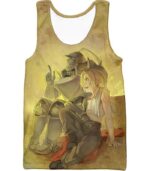 Fullmetal Alchemist Bonded With Friendship And Brotherhood Edward X Alphonse Cool Anime Zip Up Hoodie - Tank Top