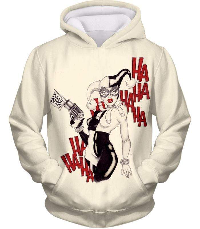 Crazy Jokers Forever Love Harley Quinn Cool White Hoodie