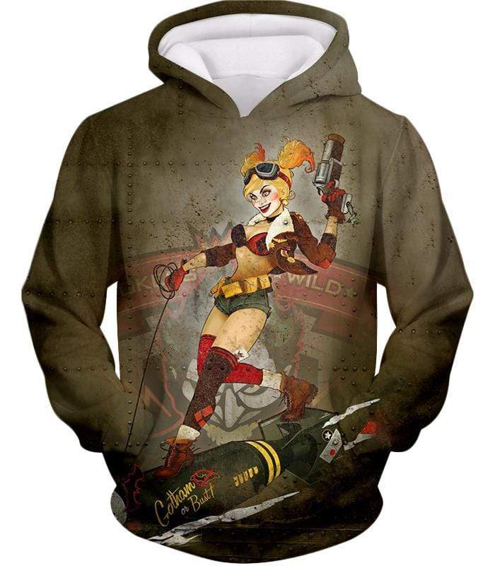 Extremely Wild And Crazy Super Villain Harley Quinn Animated Action Hoodie
