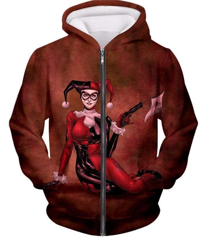 Gotham Citys Queen Harley Quinn Promo Zip Up Hoodie