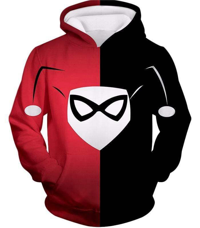 Harley Quinn Logo Promo Red And Black Hoodie - Hoodie