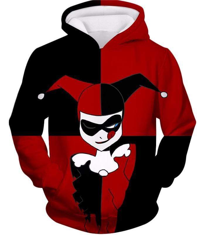 The Animated Villain Harley Quinn Promo Red And Black Hoodie - Hoodie