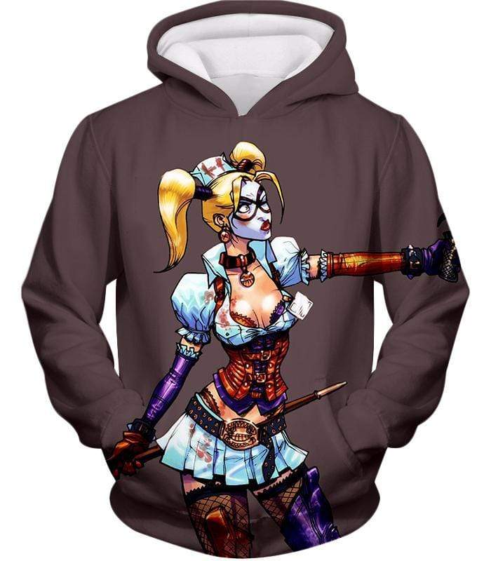 The Super-Hot Clown Villain Harley Quinn Cool Grey Hoodie