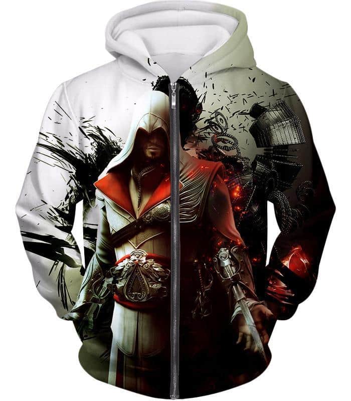 Assassin Ezio Firenze Super Cool Graphic Promo Zip Up Hoodie