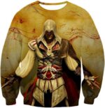 Assassin's Creed Cool Ezio Firenze Graphic Promo Zip Up Hoodie - Sweatshirt