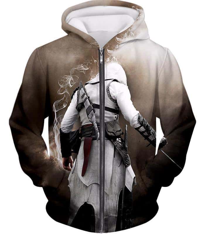 Assassins Legend Altair Ibn-LaAhad Cool Action Promo Zip Up Hoodie - Zip Up Hoodie