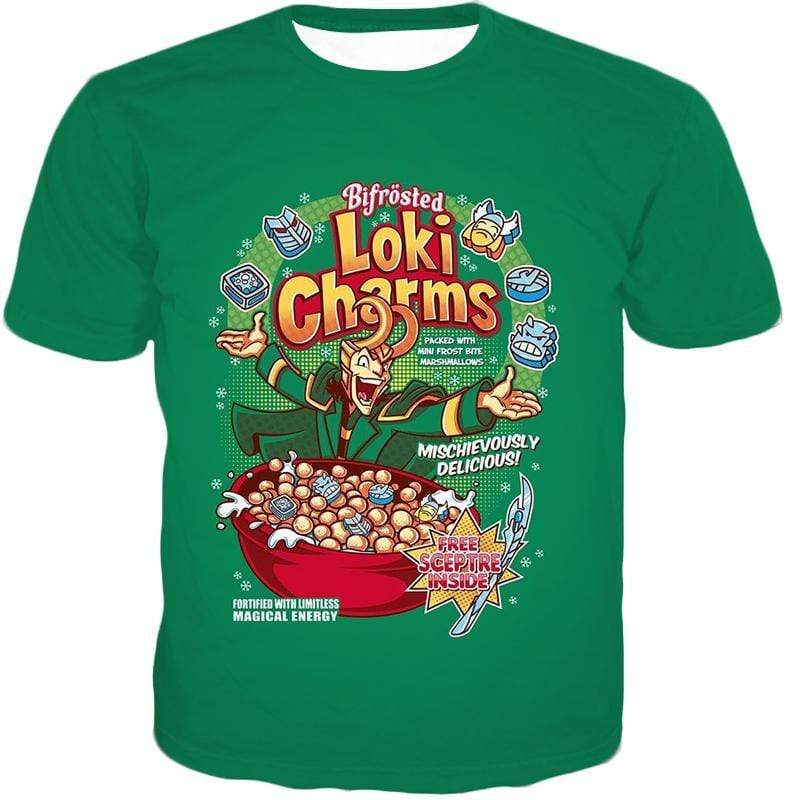Funny Lokis Cornflakes Advertisement Green Hoodie - T-Shirt