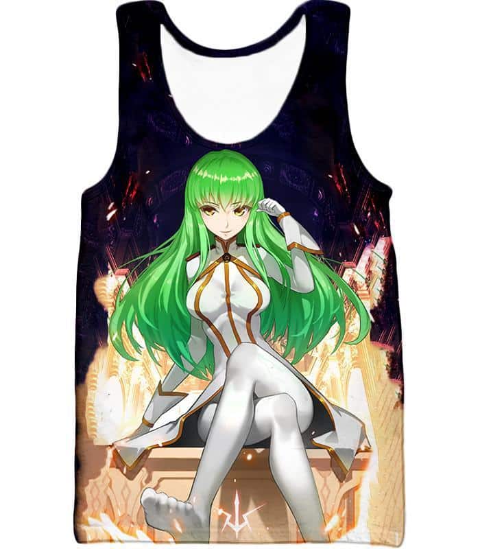 Green Haired Immortal Witch C.C. Anime Poster Zip Up Hoodie - Tank Top