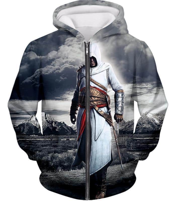 Legendary Assassin Hero Altair Cool Assassin Creed Promo Zip Up Hoodie