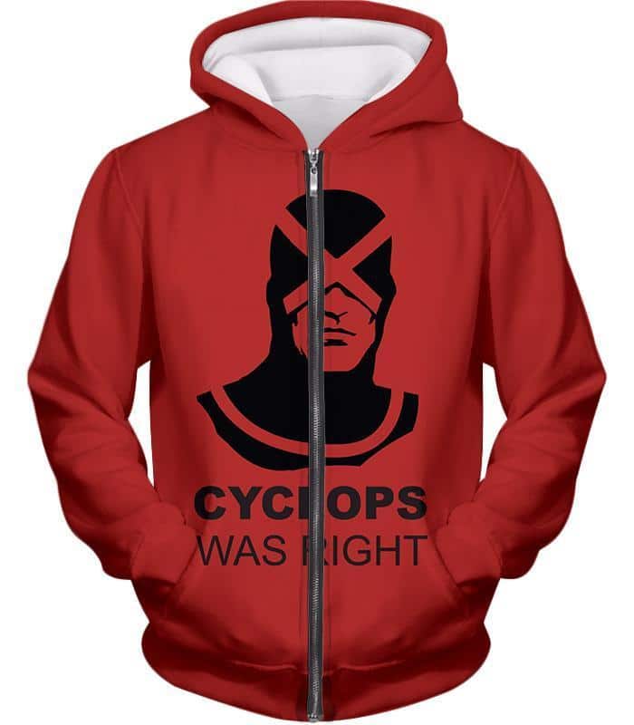 Marvels Ultimate Creation Cyclops Promo Red Zip Up Hoodie