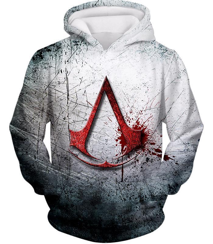 Super Cool Assassin's Creed Logo Promo Scratched Graphic Hoodie