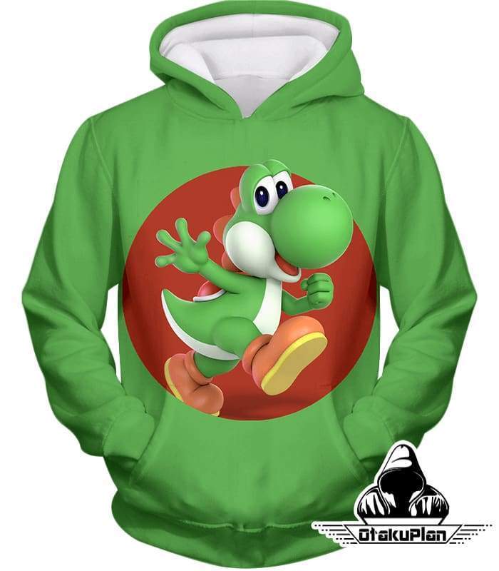 Super Cool Marios Dino Friend Yoshi Promo Green Hoodie