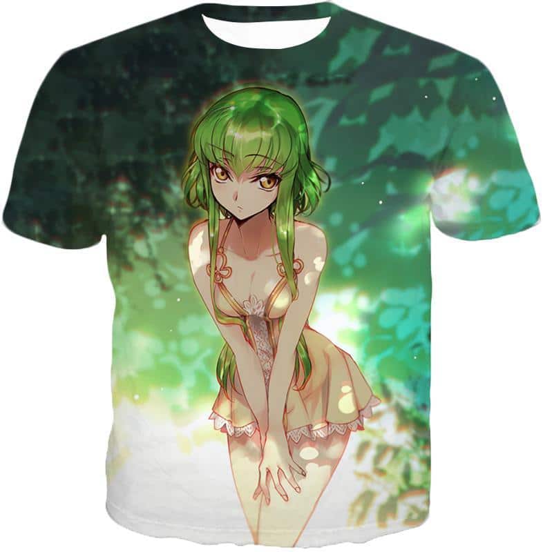 Super Sexy Green Haired Anime Girl C.C Cool Promo Hoodie - T-Shirt