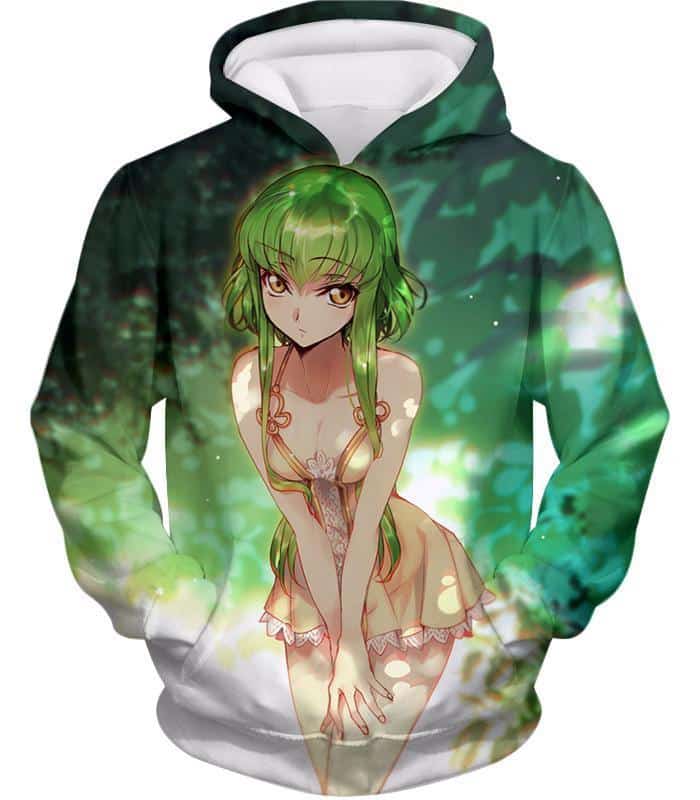 Super Sexy Green Haired Anime Girl C.C Cool Promo Hoodie