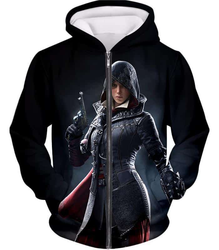 Syndicate Female Assassin Evie Frye Cool Black Zip Up Hoodie