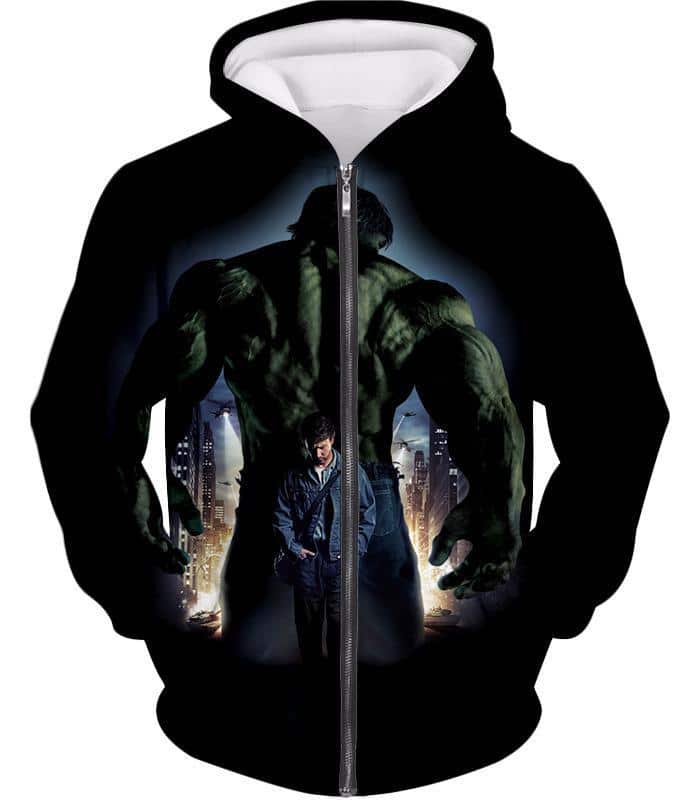 Edward Nortons The Incredible Hulk Promo Black Zip Up Hoodie