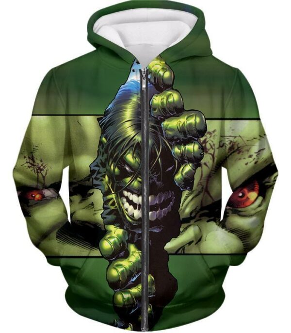 The Green Monster Hulk Hoodie - Zip Up Hoodie