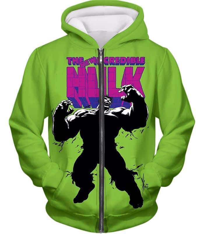 The New Incredible Hulk Promo Green Zip Up Hoodie - Zip Up Hoodie