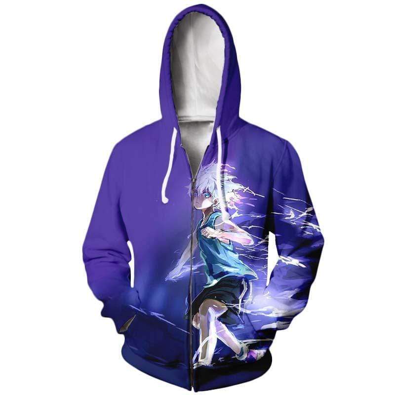 HXH Killua Hoodie - Hunter X Hunter Zip Up Hoodie